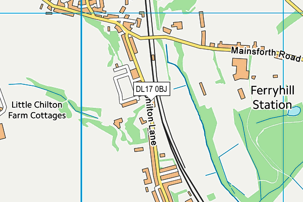 DL17 0BJ map - OS VectorMap District (Ordnance Survey)