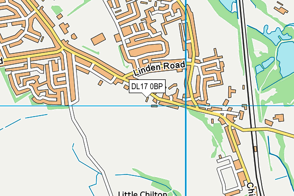 DL17 0BP map - OS VectorMap District (Ordnance Survey)