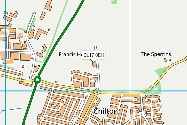 DL17 0EH map - OS VectorMap District (Ordnance Survey)