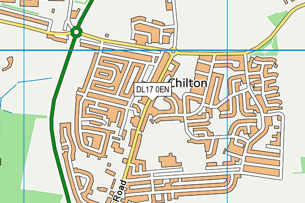 DL17 0EN map - OS VectorMap District (Ordnance Survey)