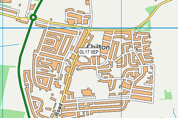 DL17 0EP map - OS VectorMap District (Ordnance Survey)