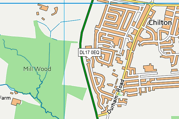 DL17 0EQ map - OS VectorMap District (Ordnance Survey)