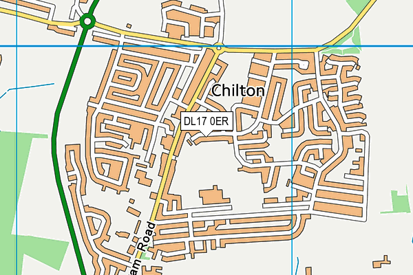 DL17 0ER map - OS VectorMap District (Ordnance Survey)