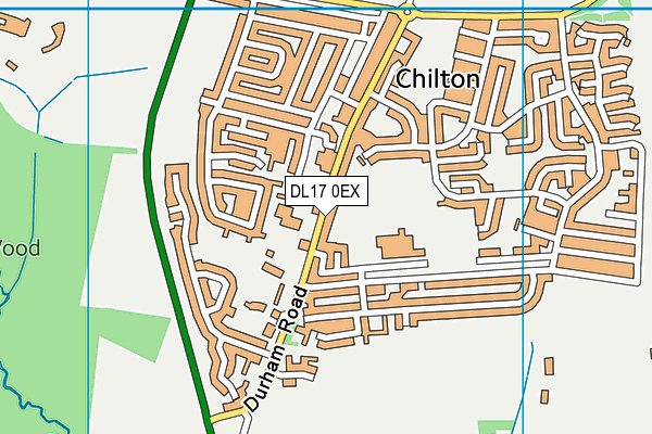 DL17 0EX map - OS VectorMap District (Ordnance Survey)