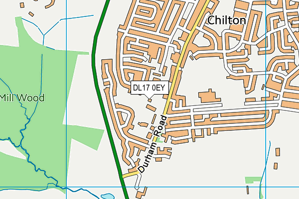 DL17 0EY map - OS VectorMap District (Ordnance Survey)