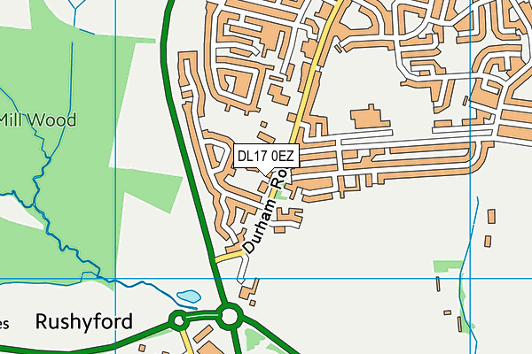 DL17 0EZ map - OS VectorMap District (Ordnance Survey)