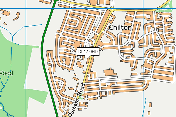 DL17 0HD map - OS VectorMap District (Ordnance Survey)