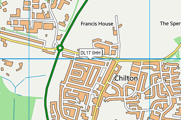 DL17 0HH map - OS VectorMap District (Ordnance Survey)