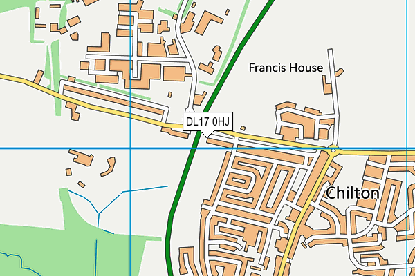 DL17 0HJ map - OS VectorMap District (Ordnance Survey)