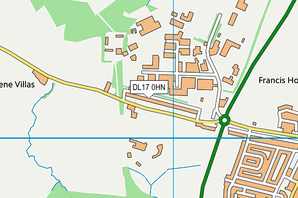 DL17 0HN map - OS VectorMap District (Ordnance Survey)