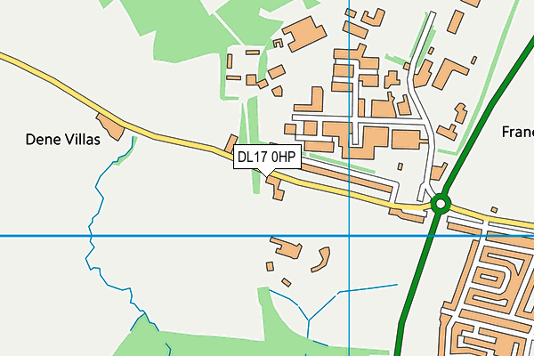 DL17 0HP map - OS VectorMap District (Ordnance Survey)