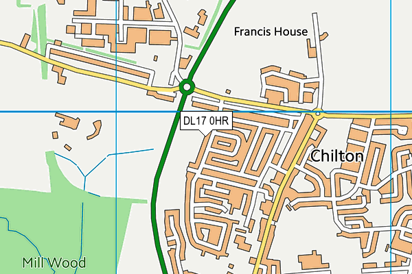 DL17 0HR map - OS VectorMap District (Ordnance Survey)