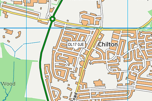 DL17 0JE map - OS VectorMap District (Ordnance Survey)