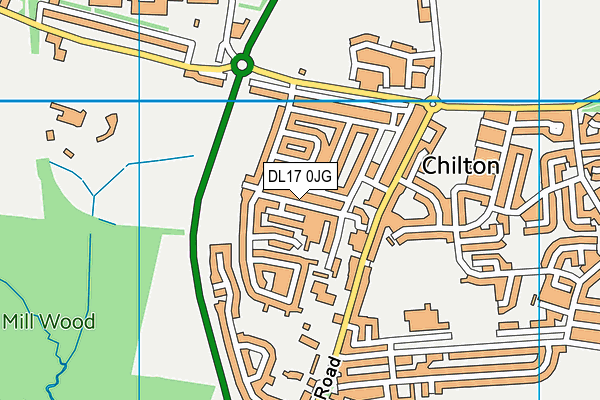 DL17 0JG map - OS VectorMap District (Ordnance Survey)