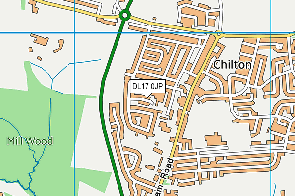 DL17 0JP map - OS VectorMap District (Ordnance Survey)