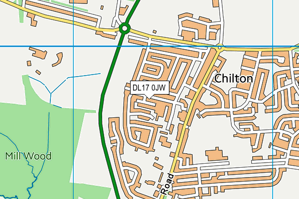 DL17 0JW map - OS VectorMap District (Ordnance Survey)