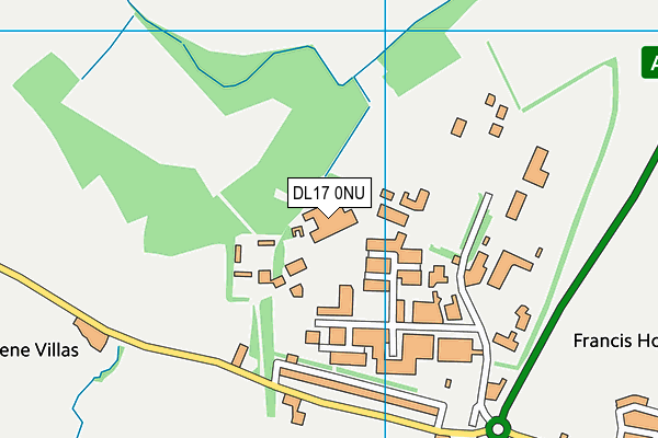 DL17 0NU map - OS VectorMap District (Ordnance Survey)