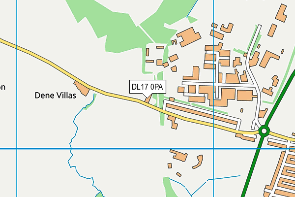 DL17 0PA map - OS VectorMap District (Ordnance Survey)