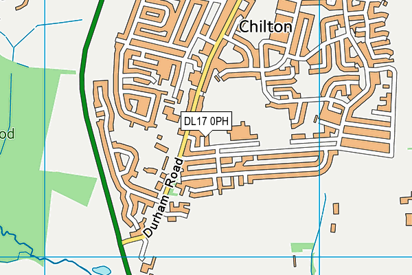 DL17 0PH map - OS VectorMap District (Ordnance Survey)