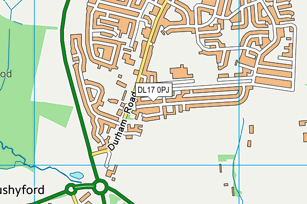 DL17 0PJ map - OS VectorMap District (Ordnance Survey)