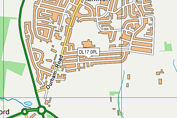 DL17 0PL map - OS VectorMap District (Ordnance Survey)