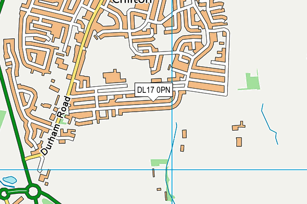 DL17 0PN map - OS VectorMap District (Ordnance Survey)