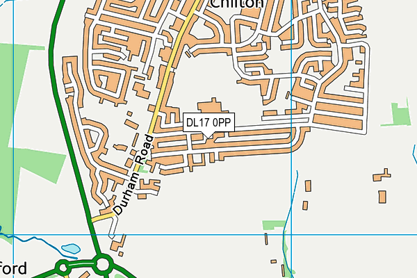 DL17 0PP map - OS VectorMap District (Ordnance Survey)