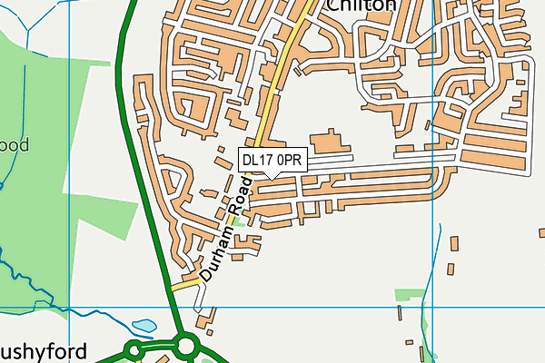 DL17 0PR map - OS VectorMap District (Ordnance Survey)