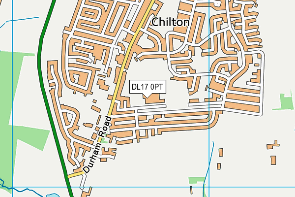 DL17 0PT map - OS VectorMap District (Ordnance Survey)