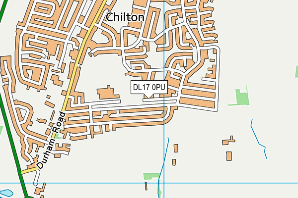 DL17 0PU map - OS VectorMap District (Ordnance Survey)