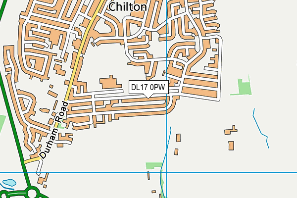 DL17 0PW map - OS VectorMap District (Ordnance Survey)