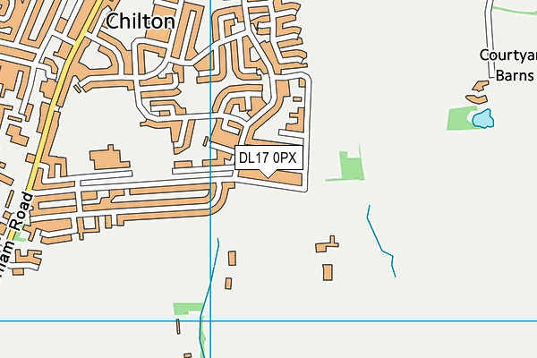 DL17 0PX map - OS VectorMap District (Ordnance Survey)