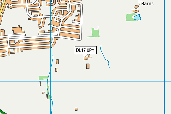 DL17 0PY map - OS VectorMap District (Ordnance Survey)