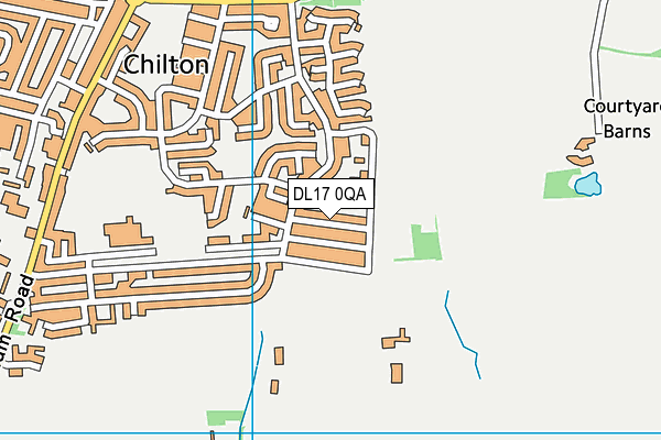 DL17 0QA map - OS VectorMap District (Ordnance Survey)