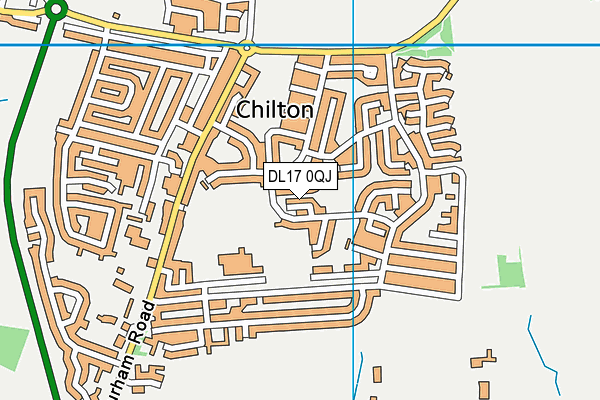 DL17 0QJ map - OS VectorMap District (Ordnance Survey)