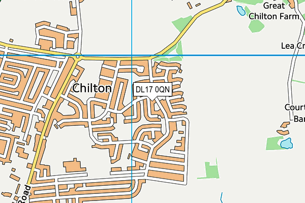 DL17 0QN map - OS VectorMap District (Ordnance Survey)