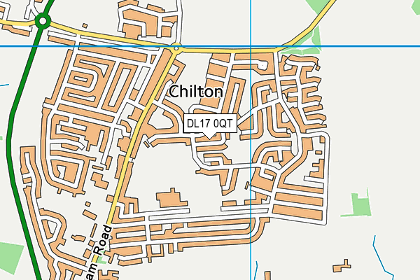 DL17 0QT map - OS VectorMap District (Ordnance Survey)