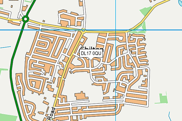 DL17 0QU map - OS VectorMap District (Ordnance Survey)