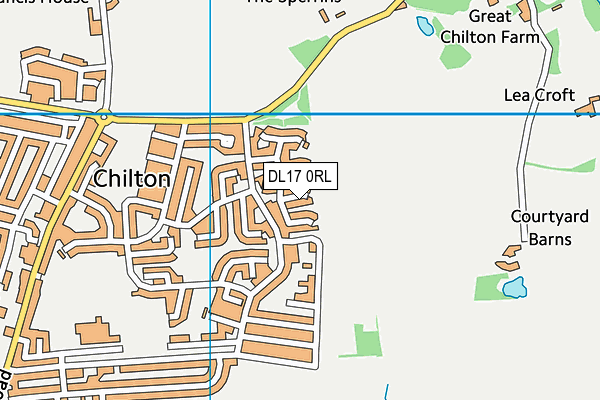 DL17 0RL map - OS VectorMap District (Ordnance Survey)