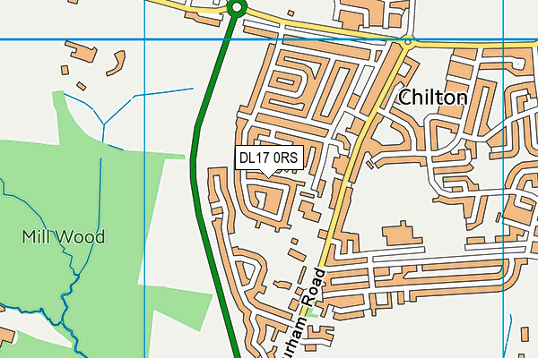 DL17 0RS map - OS VectorMap District (Ordnance Survey)