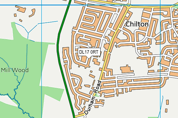 DL17 0RT map - OS VectorMap District (Ordnance Survey)