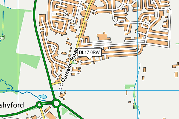 DL17 0RW map - OS VectorMap District (Ordnance Survey)
