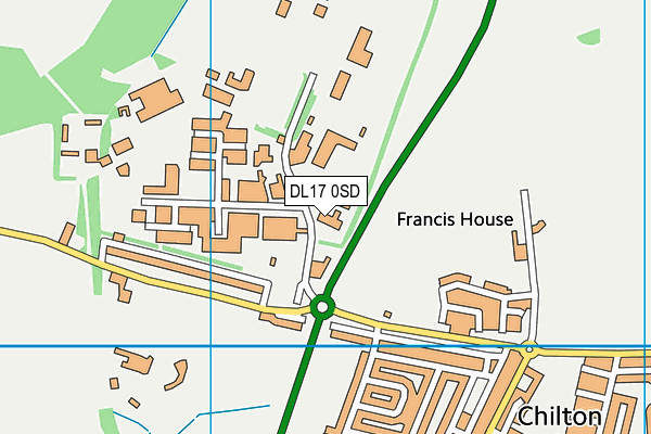 DL17 0SD map - OS VectorMap District (Ordnance Survey)