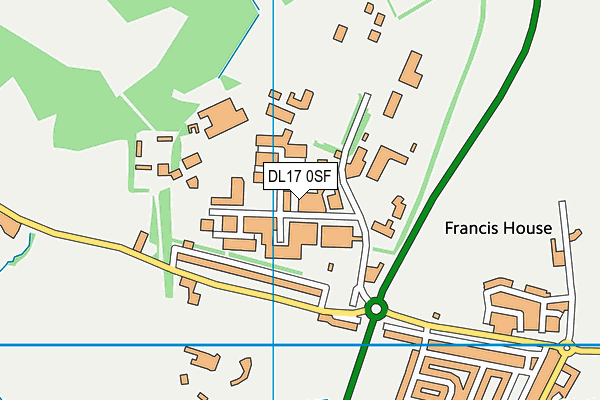 DL17 0SF map - OS VectorMap District (Ordnance Survey)