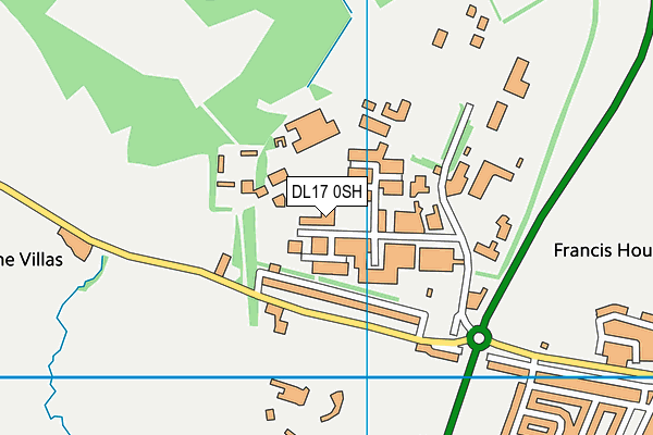 DL17 0SH map - OS VectorMap District (Ordnance Survey)