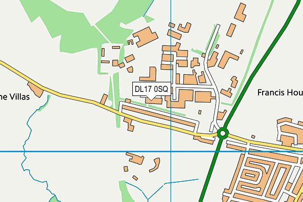 DL17 0SQ map - OS VectorMap District (Ordnance Survey)