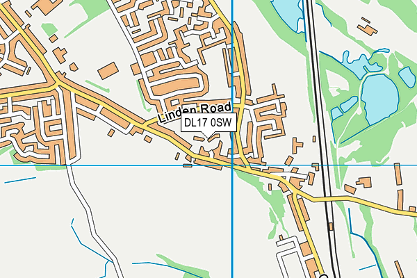 DL17 0SW map - OS VectorMap District (Ordnance Survey)