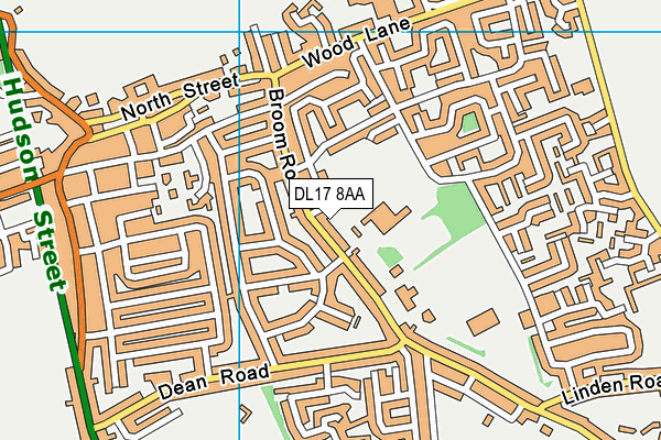 DL17 8AA map - OS VectorMap District (Ordnance Survey)