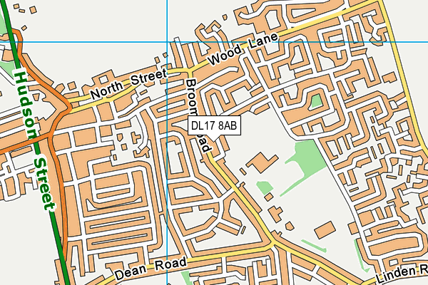 DL17 8AB map - OS VectorMap District (Ordnance Survey)