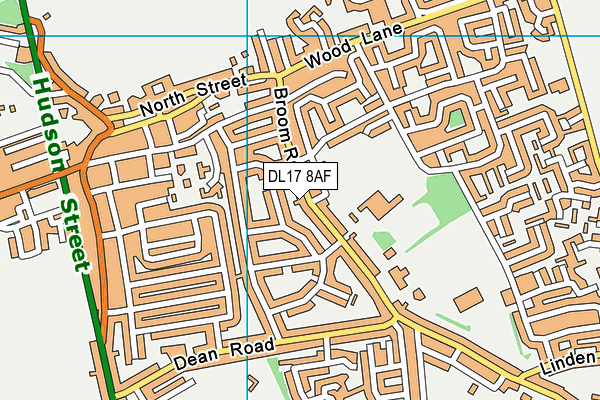 DL17 8AF map - OS VectorMap District (Ordnance Survey)